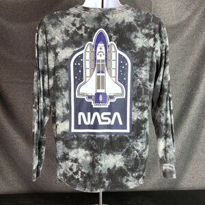 Hyper Space Black White Tie Dye NASA Long Sleeve T-Shirt Tee
